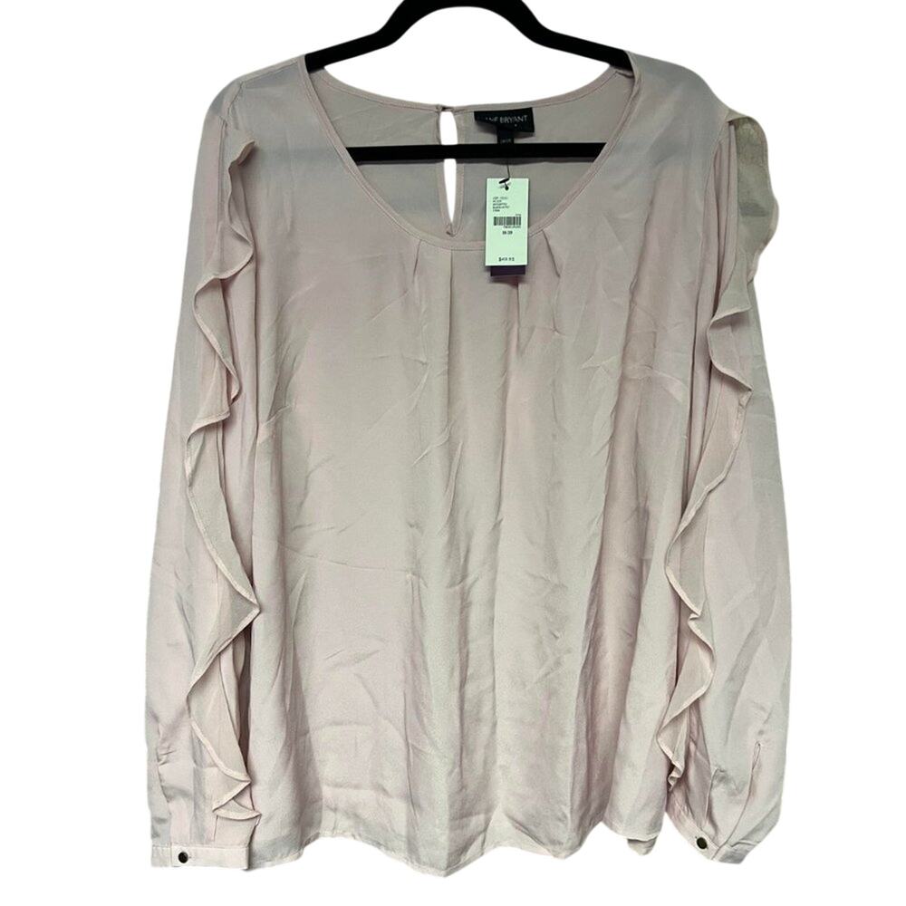 Lane Bryant Women's Plus Size Light Pink Long Sleeve Blouse Size 18/20 2X New